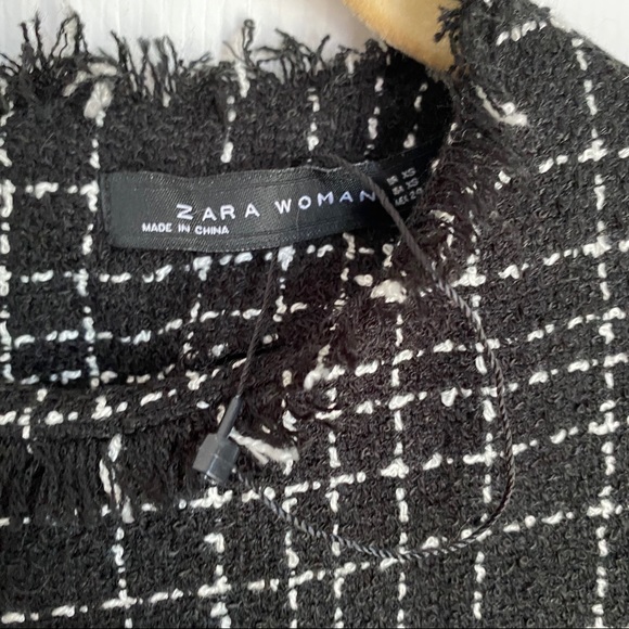 ZARA FRAYED TWEED BLOUSE - Picture 4 of 7